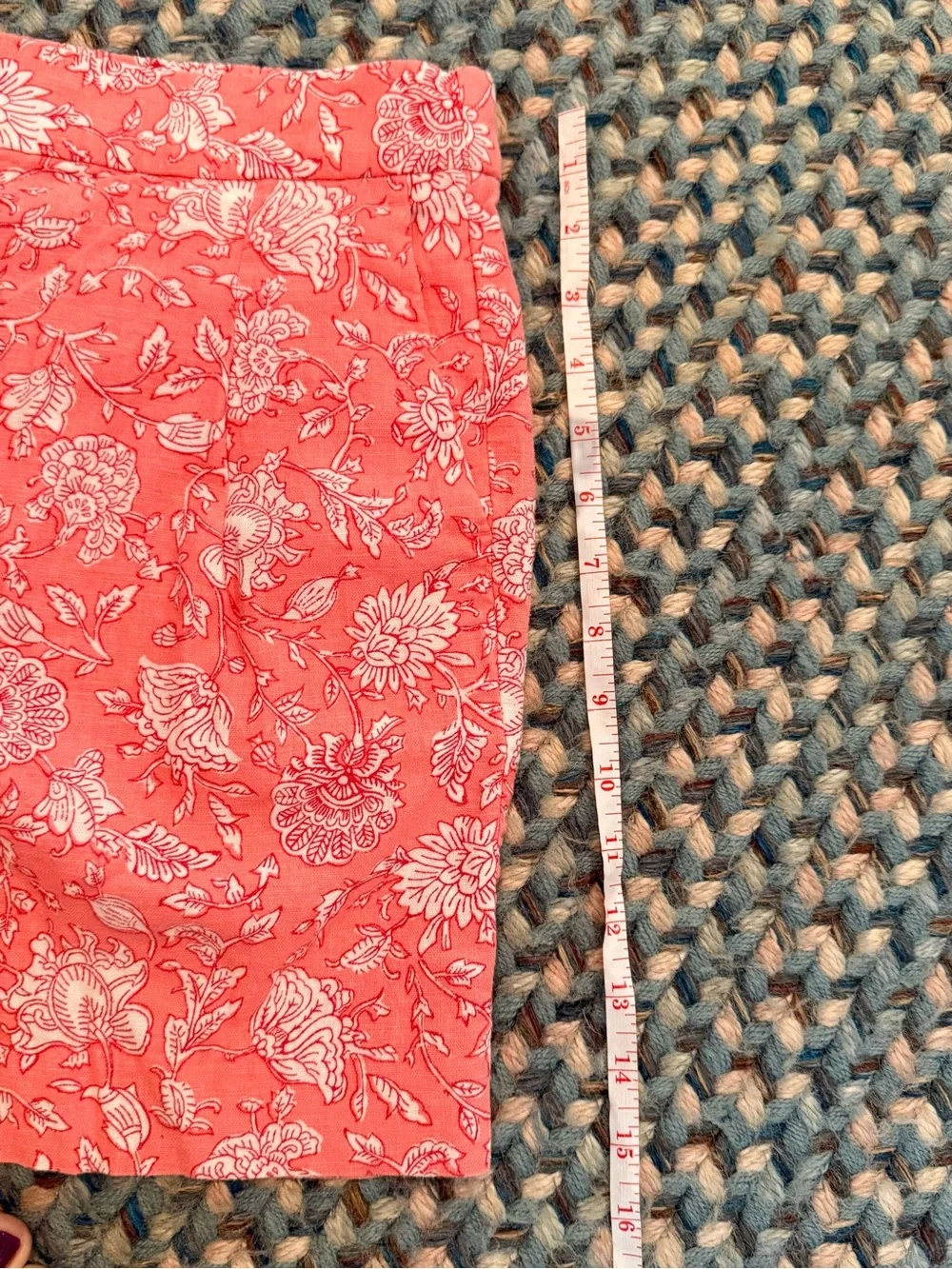 J Crew Linen Cotton Coral Shorts sz 10